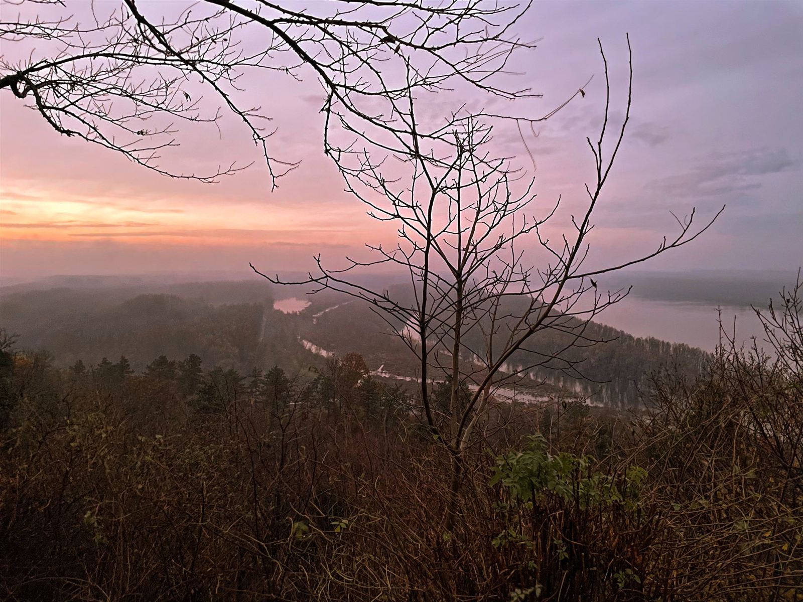 Sunset over the Danube from Brzica Winery