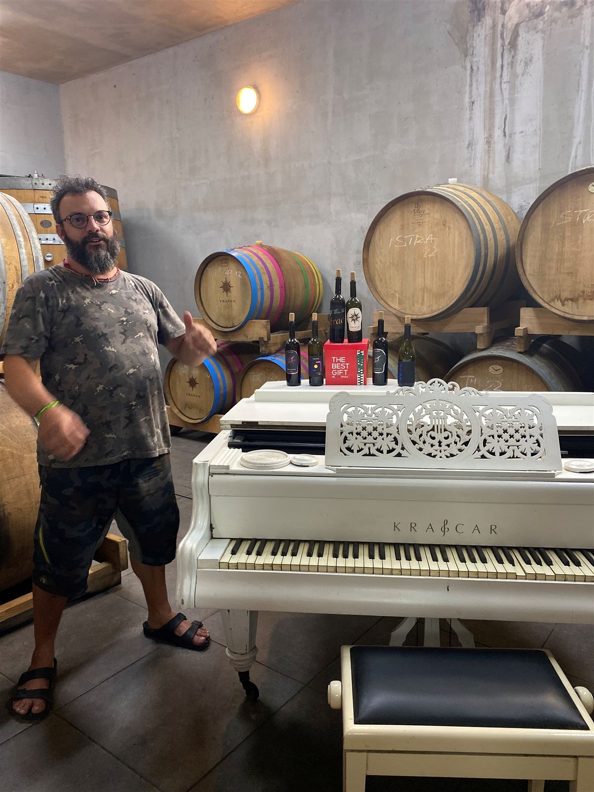 Bruno Trapan in his barrel cellar