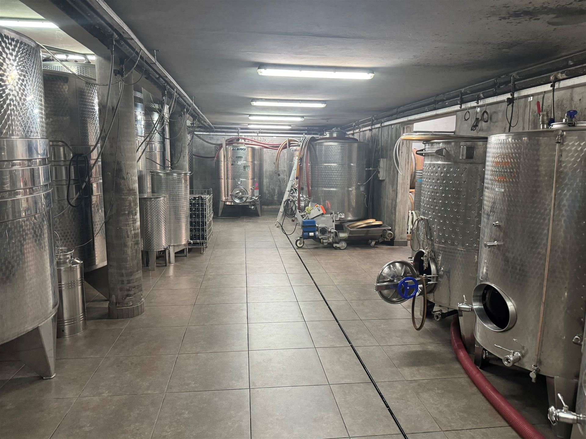 Stainless steel tanks at Trapan Winery